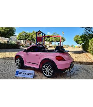 Coche Escarabajo Volkswagen Beetle 12v rosa-pink - INDA186-S303pk